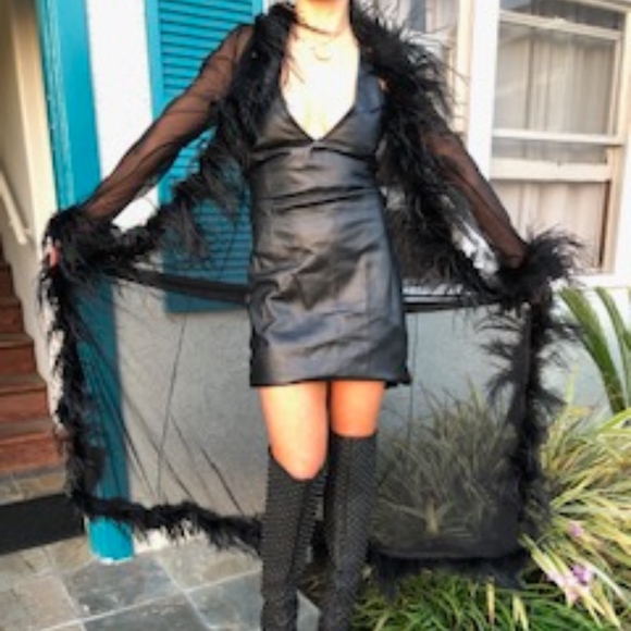 Sheer Feather Robe - Picture 2 of 3